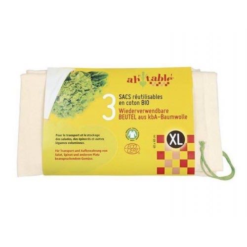 Ah Table 3 Herbruikbare tasjes in biologisch katoen XL 40x40cm