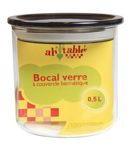 Ah Table Glazen bokaal met plastic deksel 0.5L