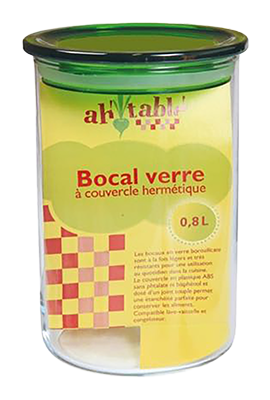 Ah Table Glazen bokaal met plastic deksel 0.8L
