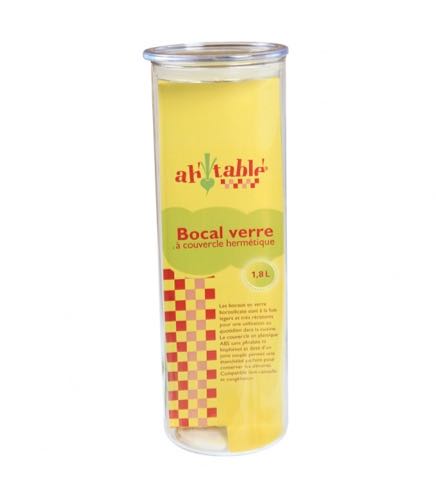 Ah Table Glazen bokaal plastic deksel 1.8L