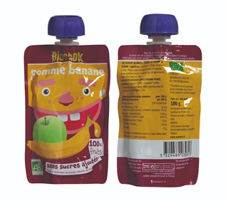Bioshok Knijpzakje Appel-banaan bio 100g - 1594
