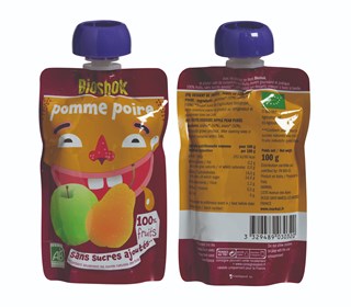 Bioshok Knijpzakje Appel-peer bio 100g - 1595