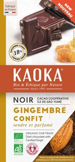 Kaoka Chocolade puur 66% met gember bio 180g - 1664