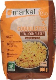 Markal Coquillettes 1/2 volkoren bio 500g - 1402