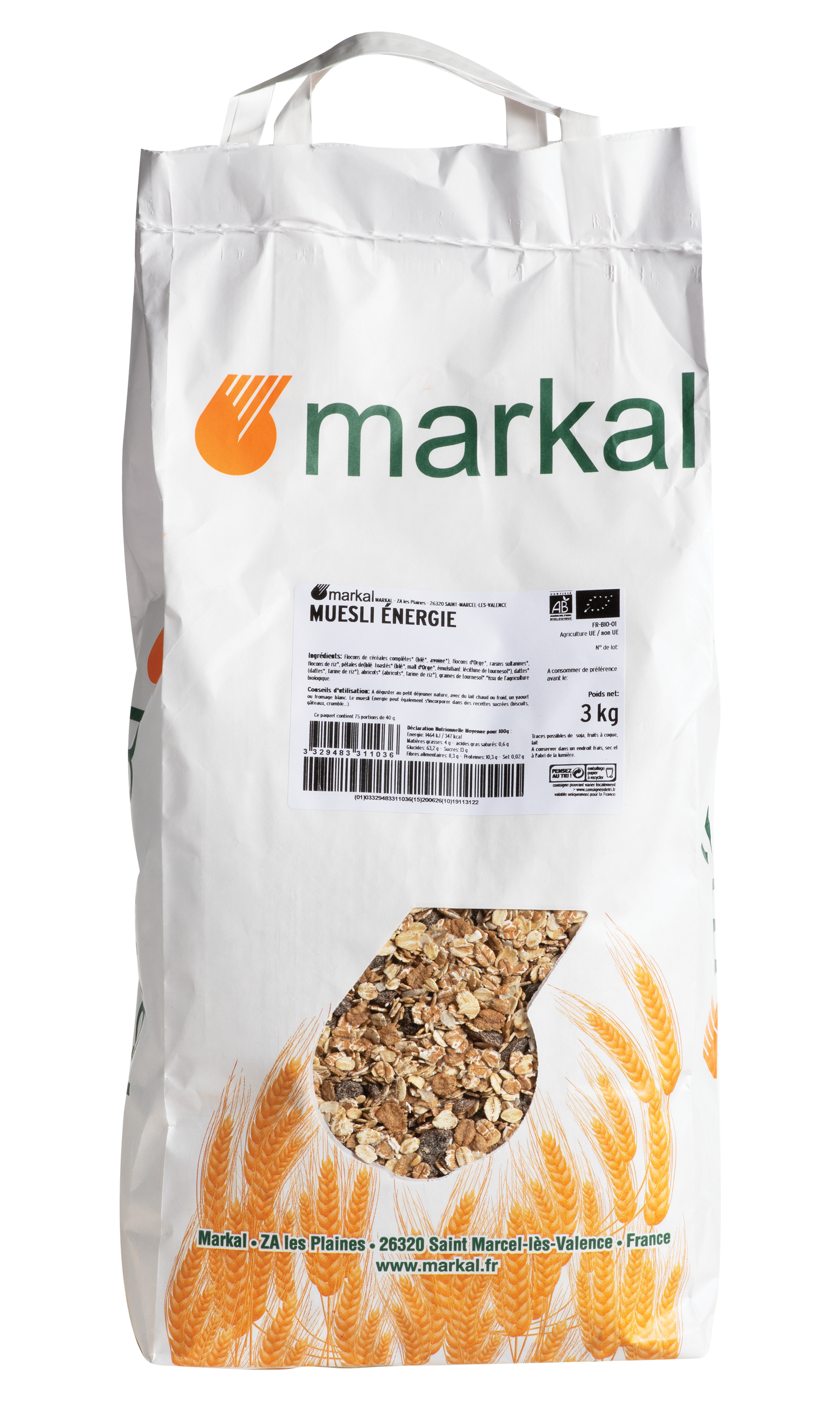 Markal Muesli energie bio 3kg - 12067