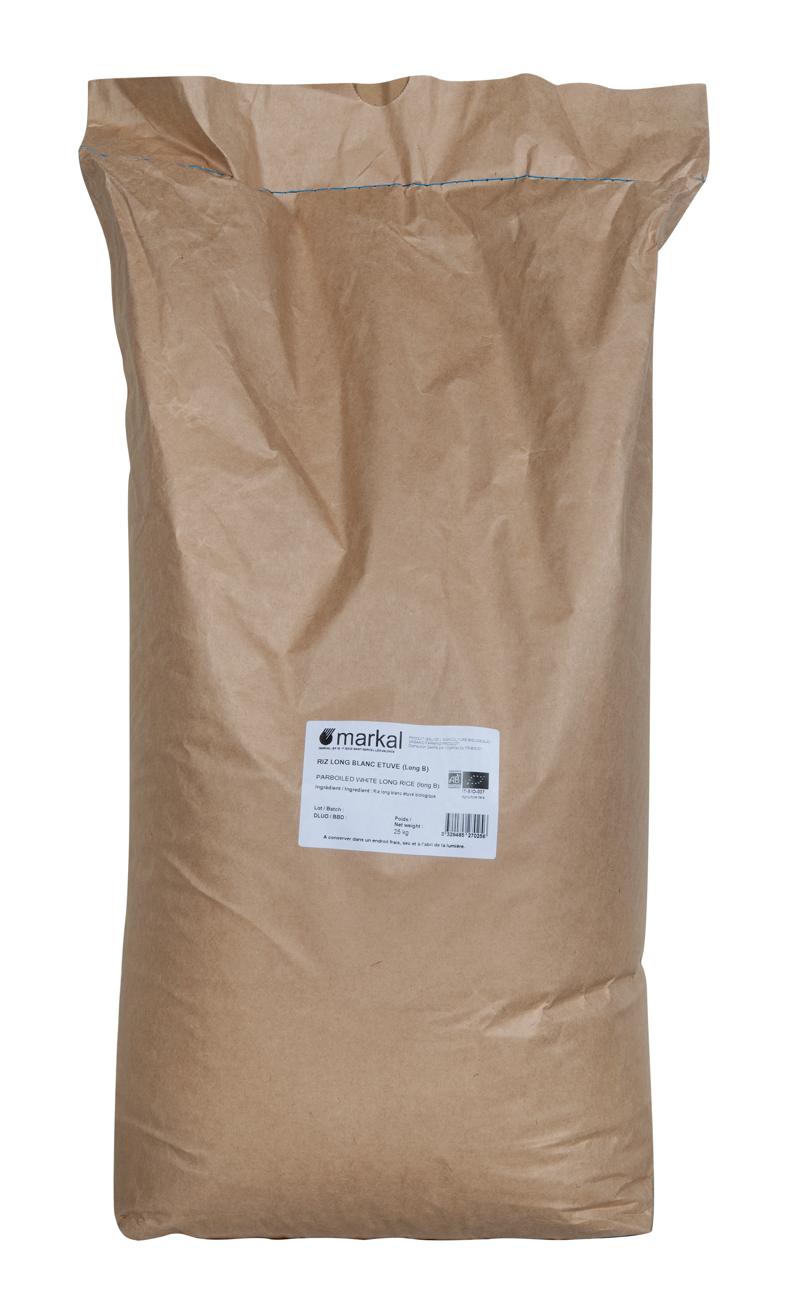 Markal Rijst lang wit voorgekookt bio 25kg