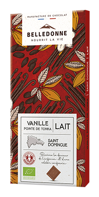 Belledonne Chocolade melk tonka vanille bio 100g