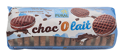 Pural Choc'o lait koekje gevuld met melk en honingroom bio 85g - 4113