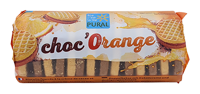 Pural Choc'orange koekje gevuld met cacao-sinaasappelcrème bio 85g - 4114
