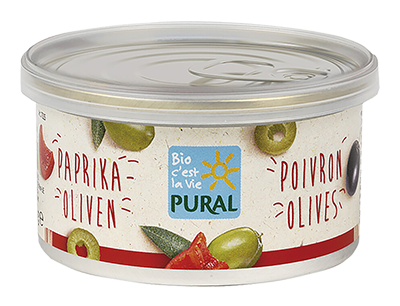 Pural Groentepaté olijven en paprika's bio 125g - 4277