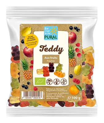 Pural Fruitbeertjes snoep bio 100g - 4309