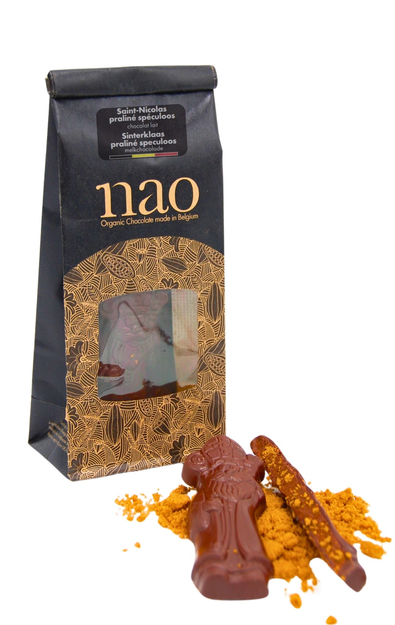Nao Saint-Nicolas chocolat lait praliné speculoos(3pc) bio 105g