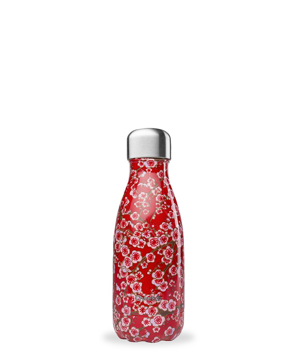 Qwetch Thermosfles inox bloemen rood 260ml - 10009