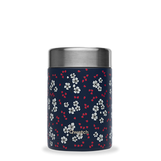 Qwetch Lunch en soep box isothermisch japanse bloesem blauw 650ml - 10559