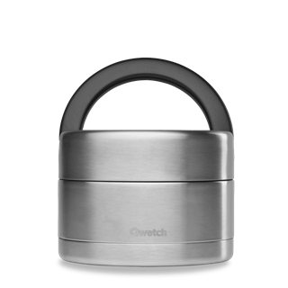 Qwetch Lunch en soep box isothermisch met handvat geborsteld inox 850ml - 10570