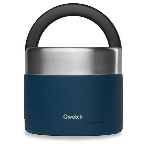 Qwetch Lunch en soep box isothermisch met handvat blauw graniet 850ml - 9360