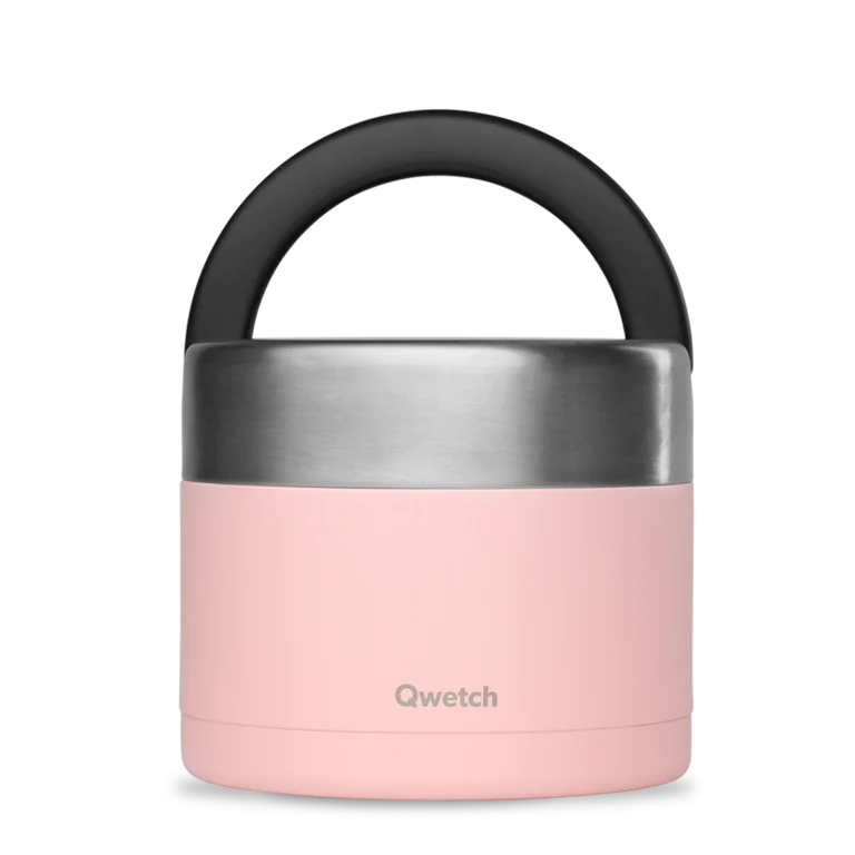 Qwetch Lunch en soep box isothermisch met handvat pastel roze 850ml - 9367