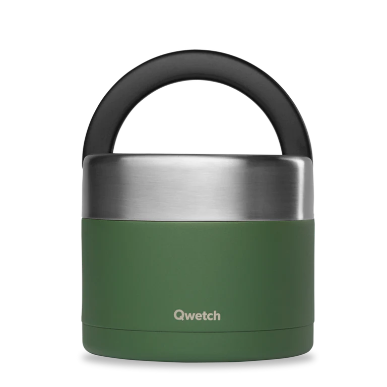 Qwetch Lunch en soep box isothermisch met handvat khaki graniet 850ml - 9368