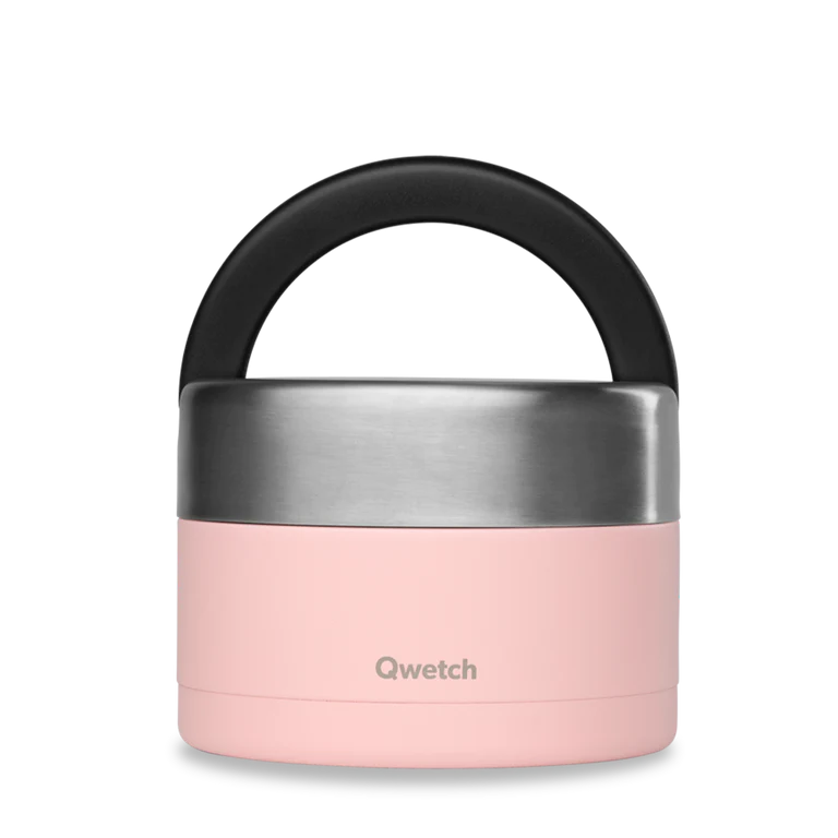 Qwetch Lunch en soep box isothermisch met handvat pastel roze 650ml - 9370