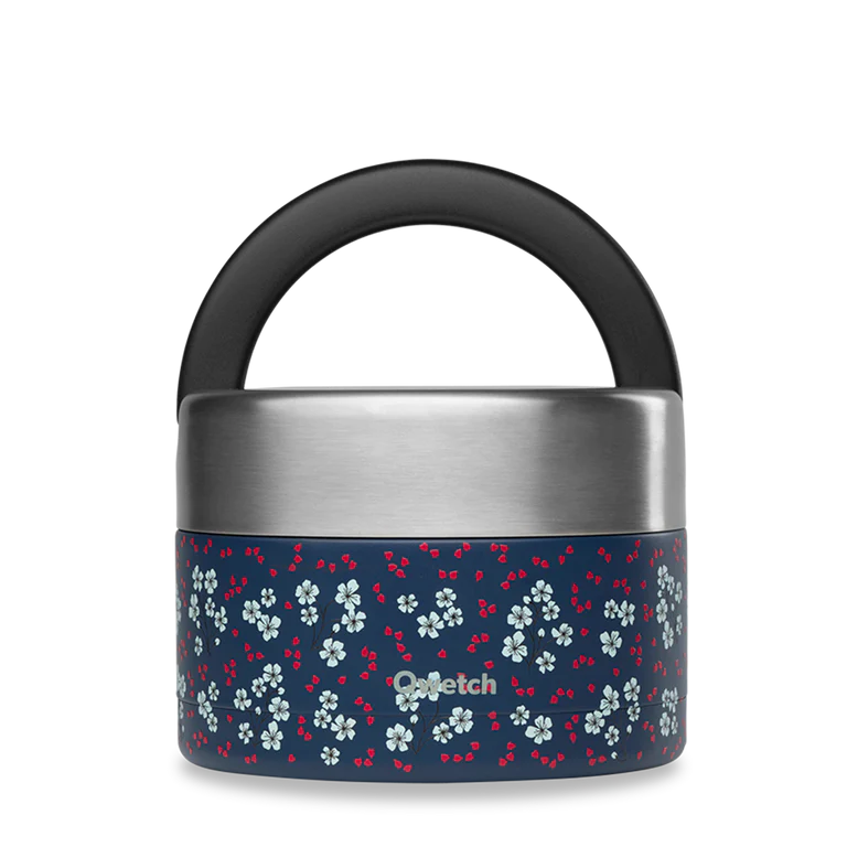 Qwetch Lunch en soep box isothermisch met handvat pastel japanse bloesem 650ml - 9371