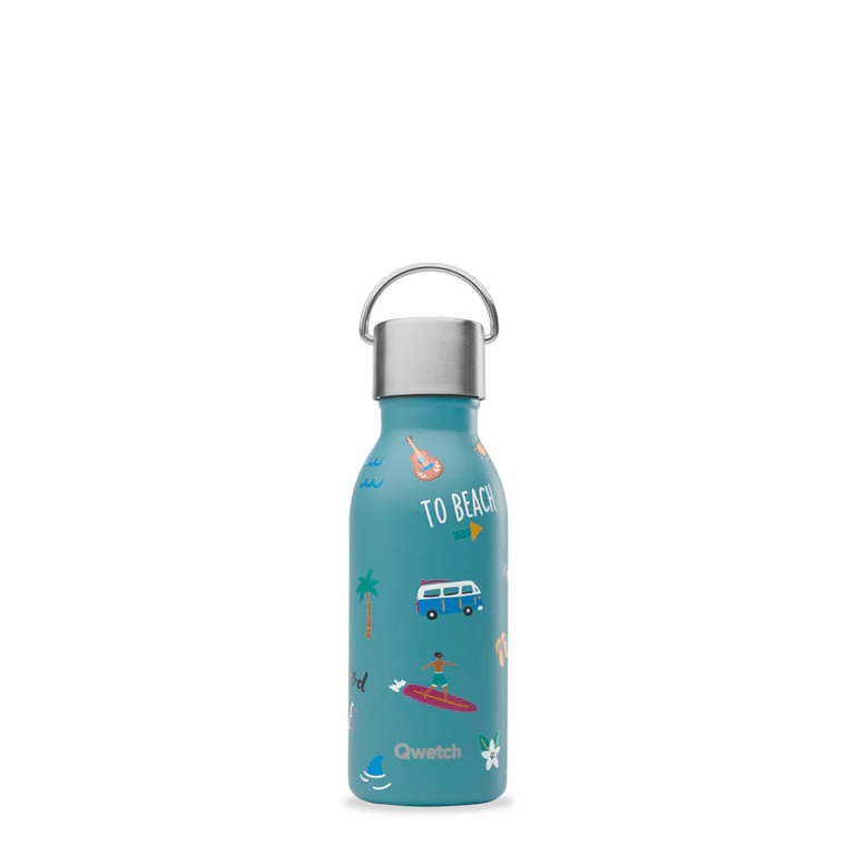 Qwetch Thermosfles kids honolulu staalblauw 350ml - 9376