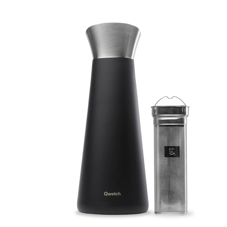 Qwetch Isothermische karaf inox mat zwart 1000ml