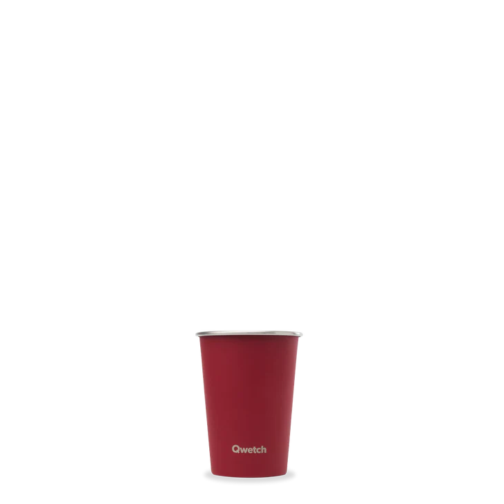 Qwetch Beker inox enkelwandig graniet rood 300ml