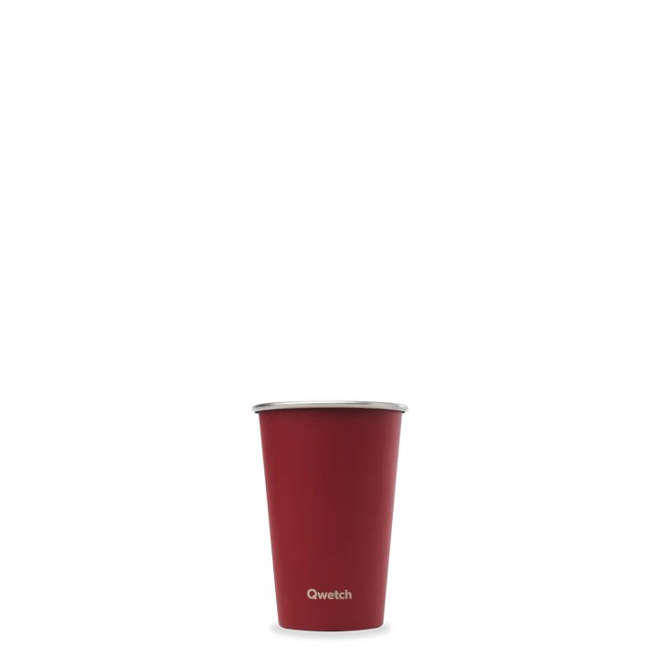 Qwetch Beker inox enkelwandig graniet rood 470ml