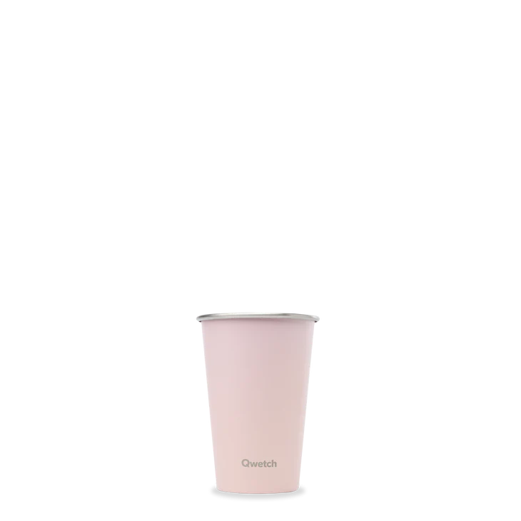 Qwetch Beker inox enkelwandig pastelroze 470ml