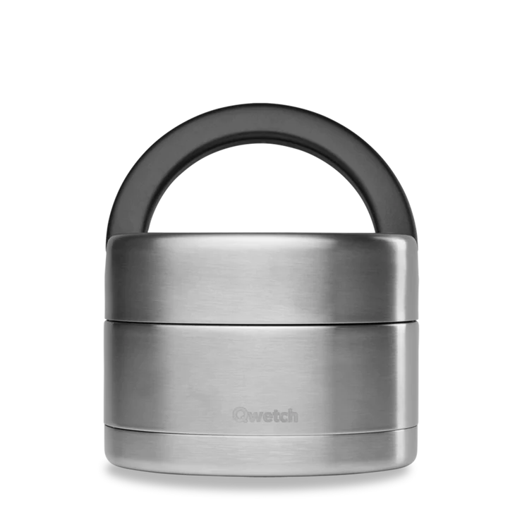 Qwetch Lunch en soep box isothermisch met handvat inox geborsteld 650ml