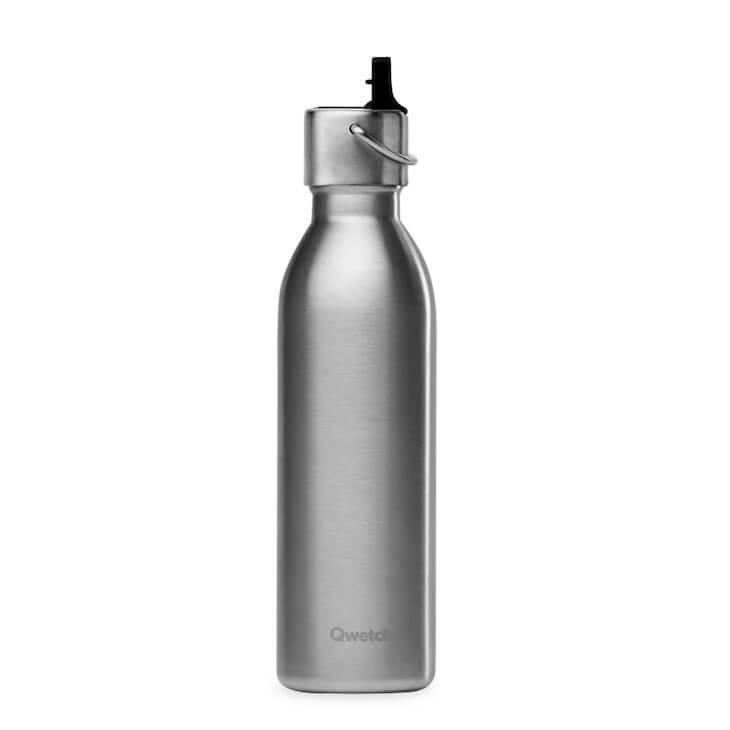 Qwetch Thermosfles geborsteld inox met sportdop 600ml