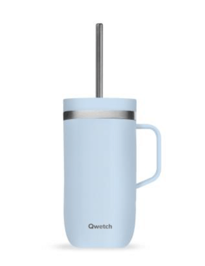 Qwetch Cold cup isotherm inox met handvat pastel blauw 600ml
