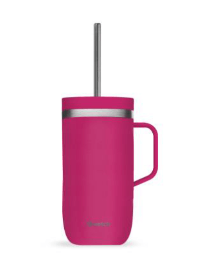 Qwetch Cold cup isotherm inox met handvat mat magenta 600ml