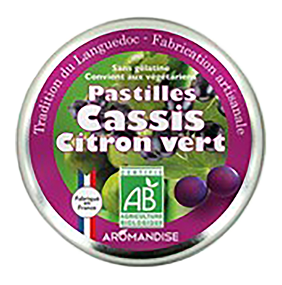 Aromandise Pastilles citroen en zwarte bes bio 45g - 8377