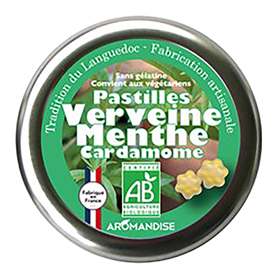 Aromandise Pastilles verbena, munt en kardemom bio 45g - 8379