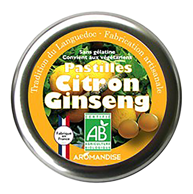 Aromandise Pastilles citroen ginseng bio 45g - 8380