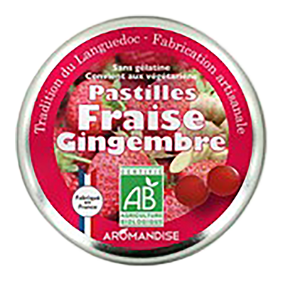 Aromandise Pastilles aardbei gember bio 45g - 8385