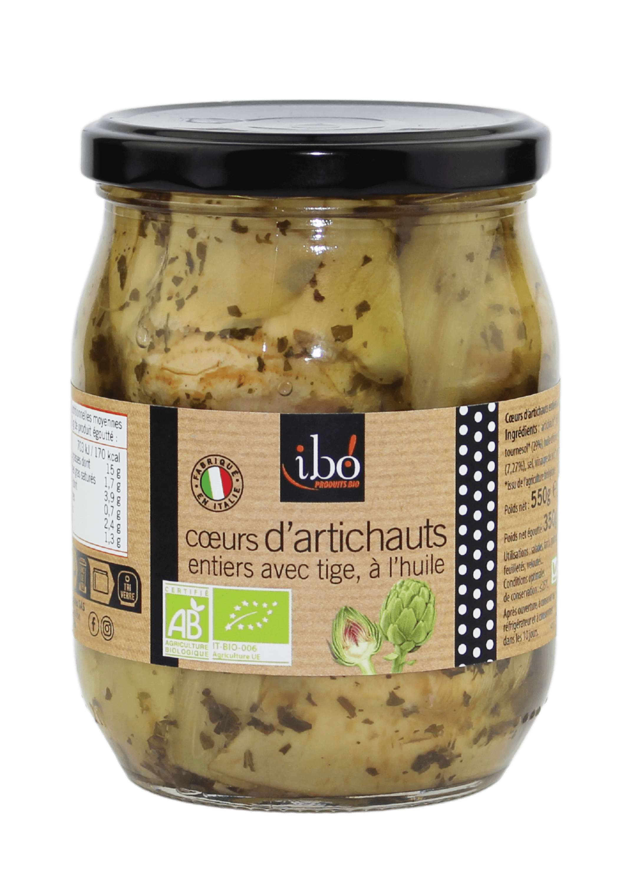 Ibo! Artisjokken heel met steel bio 550g - 3944