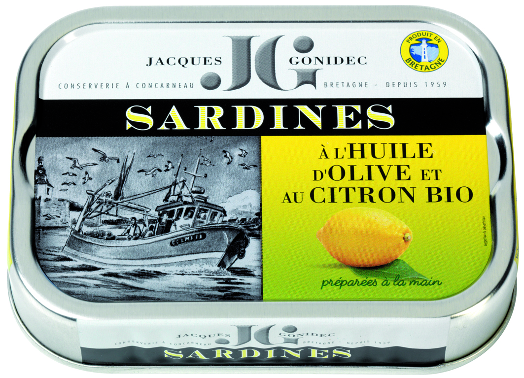 Jacques Gonidec Sardines met olijfolie en citroen 115g - 3001