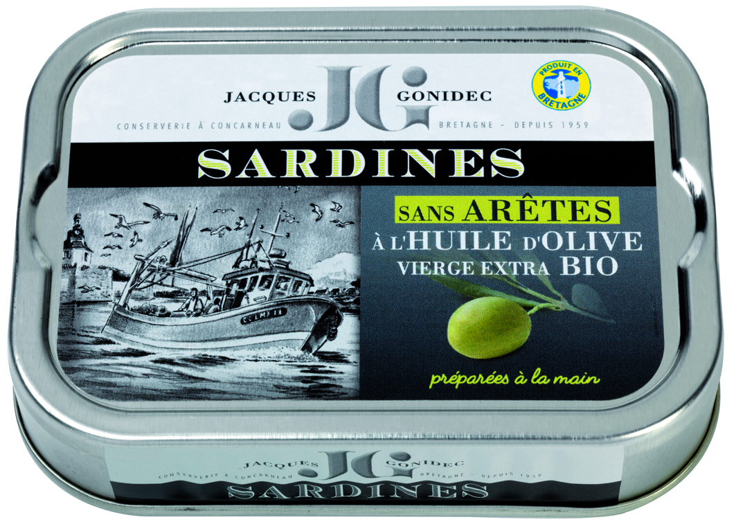 Jacques Gonidec Sardines zonder graten in olijfolie 115g - 3007