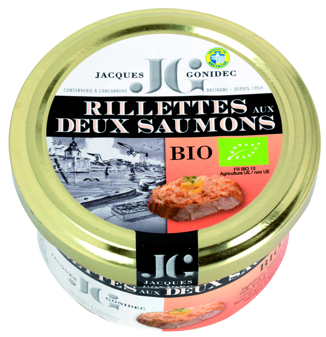 Jacques Gonidec Rilettes van 2 zalmsoorten bio 90g - 3023
