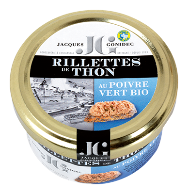 Jacques Gonidec Rilettes van tonijn met groene peper 90g - 3025