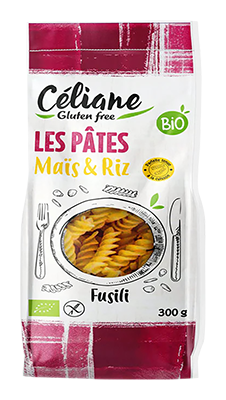 Céliane Fusilli rijst & maïs bio & glutenvrij  300g