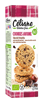 Céliane Cookies haver chocolade hazelnoot bio & glutenvrij 120g