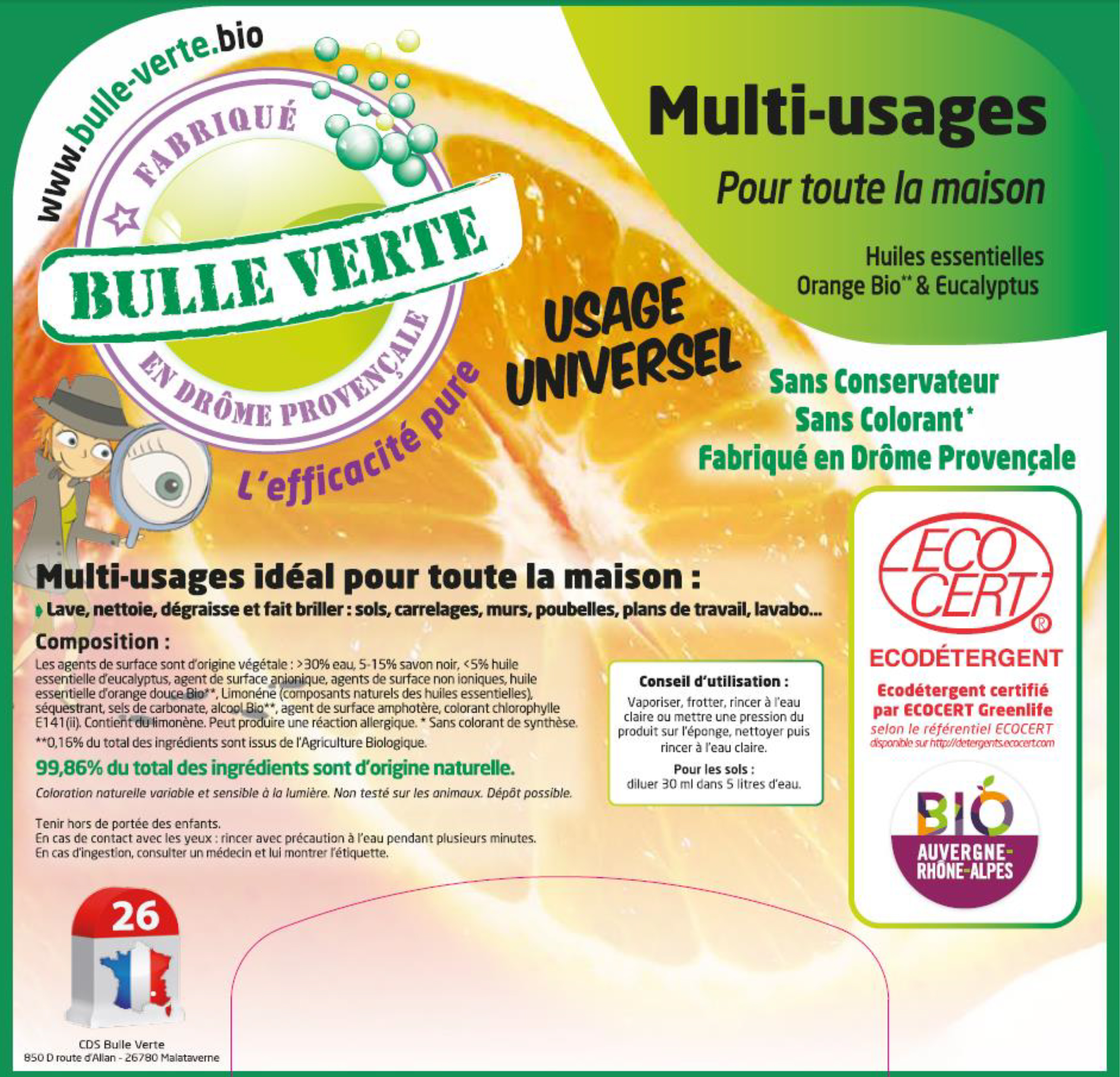 Bulle Verte productinformatie karton multireiniger 20kg - 9351