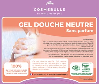 Cosmébulle productinformatie karton neutrale douchezeep 20kg - 9345