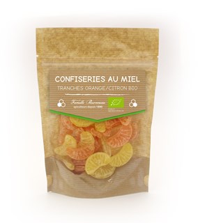 Perronneau Sinaasappel citroen schijven snoep bio 120g - 6280