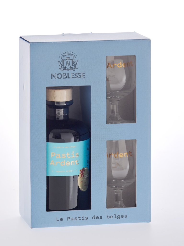 Noblesse Giftbox Pastis ardent bio 45° 50cl + 2 glazen