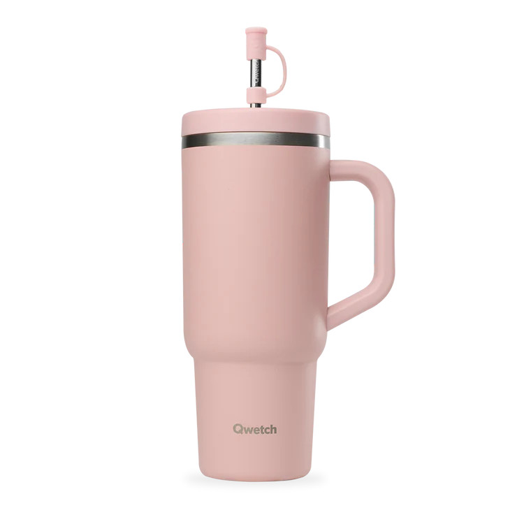 Qwetch Travel cup mat pastel roze 900ml