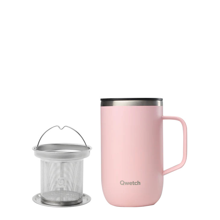 Qwetch Mok isothermisch inox pastel roze 470ml